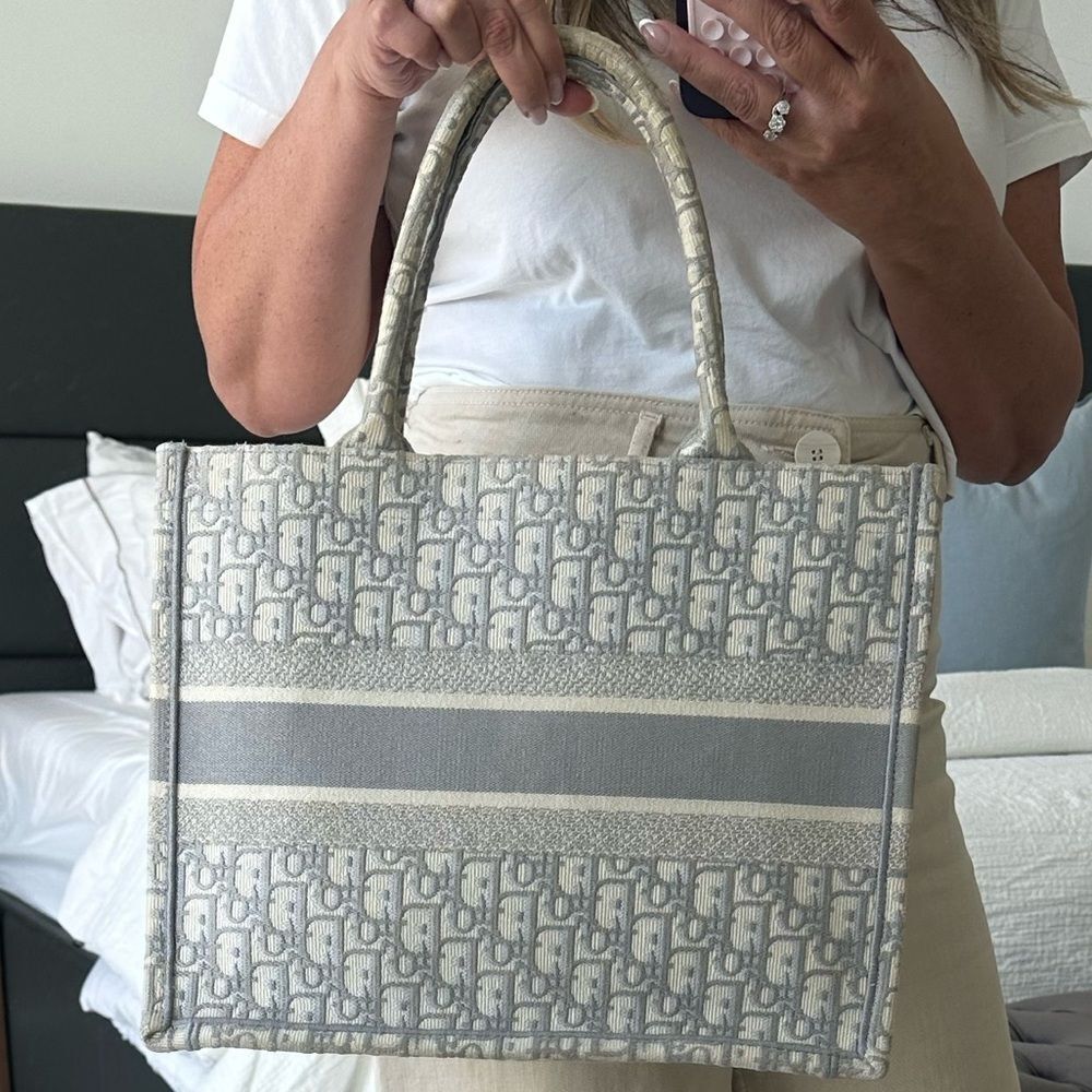 Dior Beige & Gray Christian Dior Medium Book Tote - Picture 14 of 14